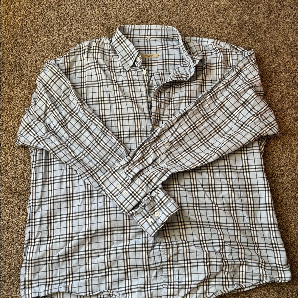 Burberry Blue Plaid Shirt